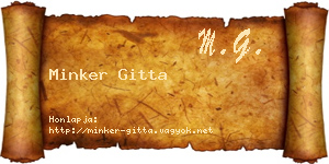 Minker Gitta névjegykártya